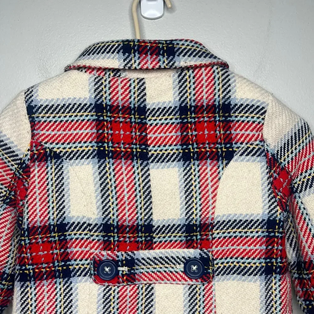 Mini Boden Plaid Kids Coat - Girls 6-7
